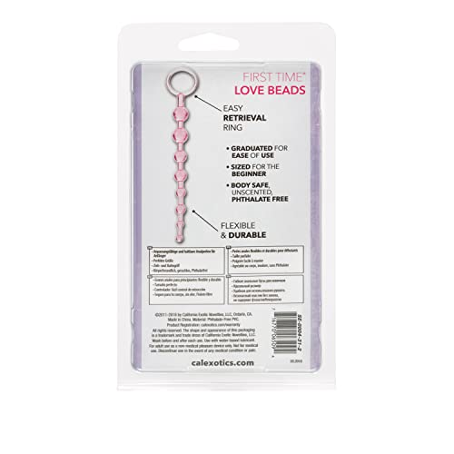 CalExotics First Time Love Beads - Pink Anal Beads for Beginners with Graduated Sizes