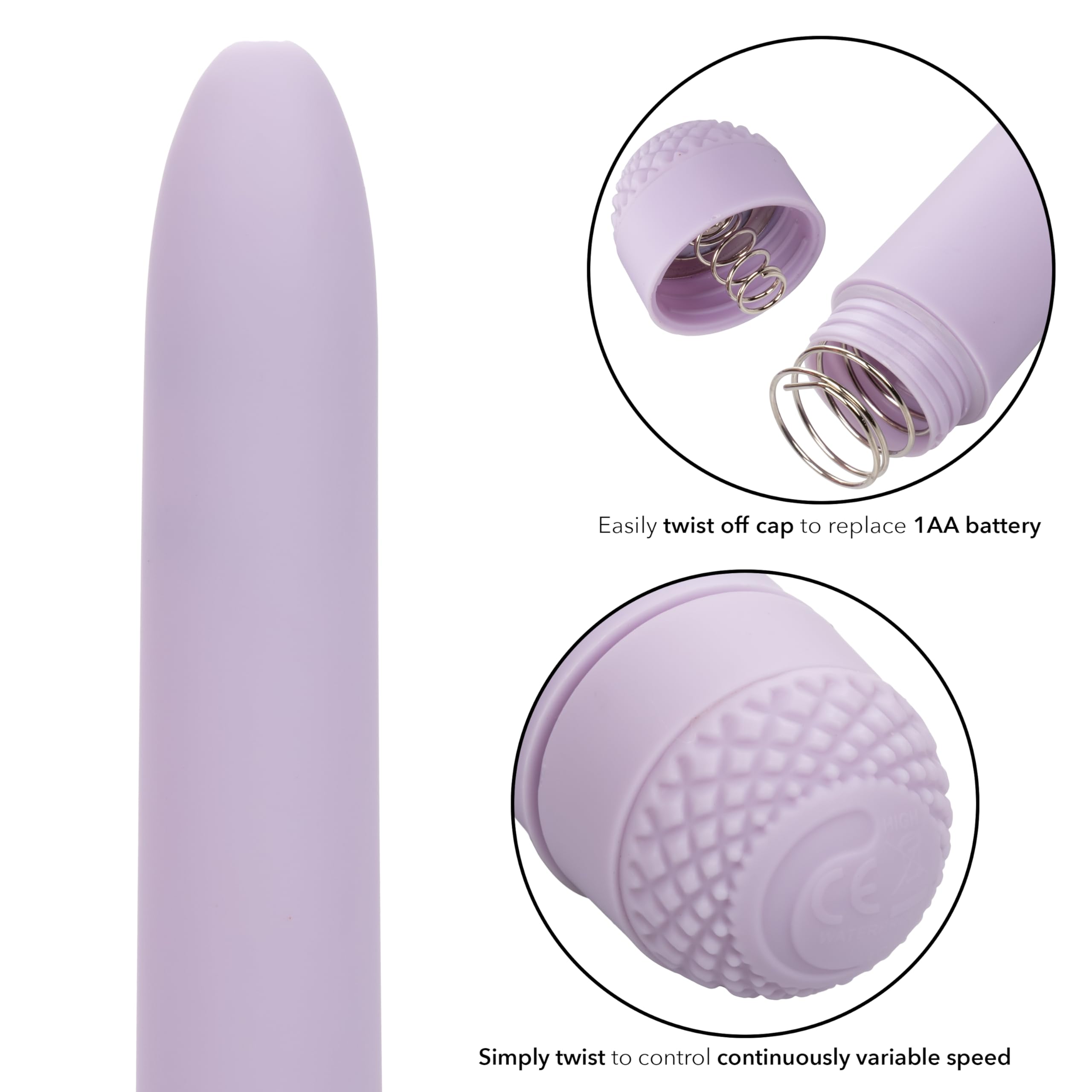 CalExotics First Time Power Vibe Bullet Vibrator, Purple, Multi-Speed, Waterproof
