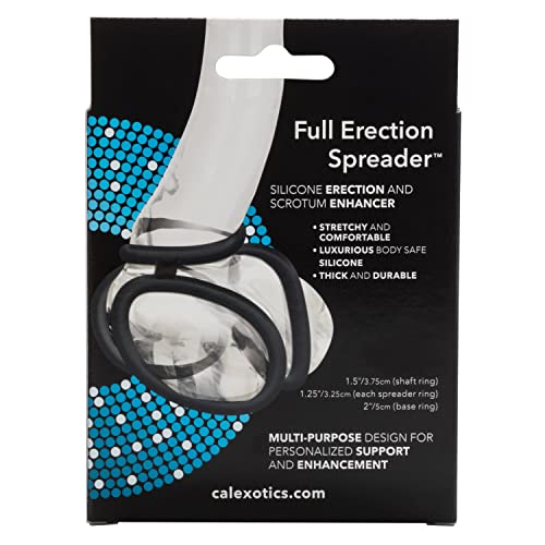 CalExotics Full Spreader Silicone 4-Ring Erection Enhancer – Black, Stretchy & Comfortable