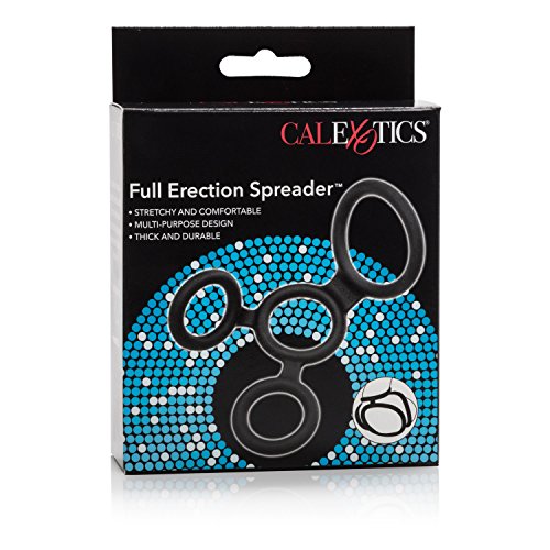CalExotics Full Spreader Silicone 4-Ring Erection Enhancer – Black, Stretchy & Comfortable