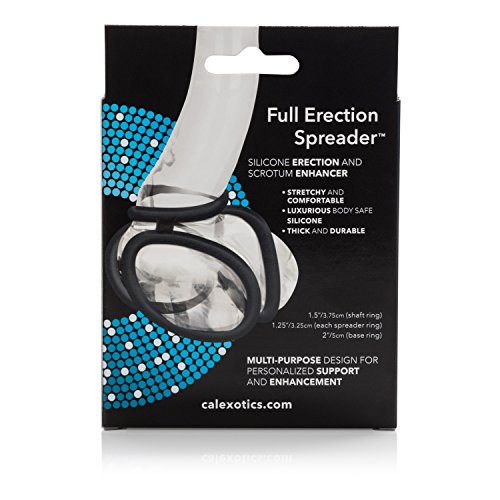 CalExotics Full Spreader Silicone 4-Ring Erection Enhancer – Black, Stretchy & Comfortable