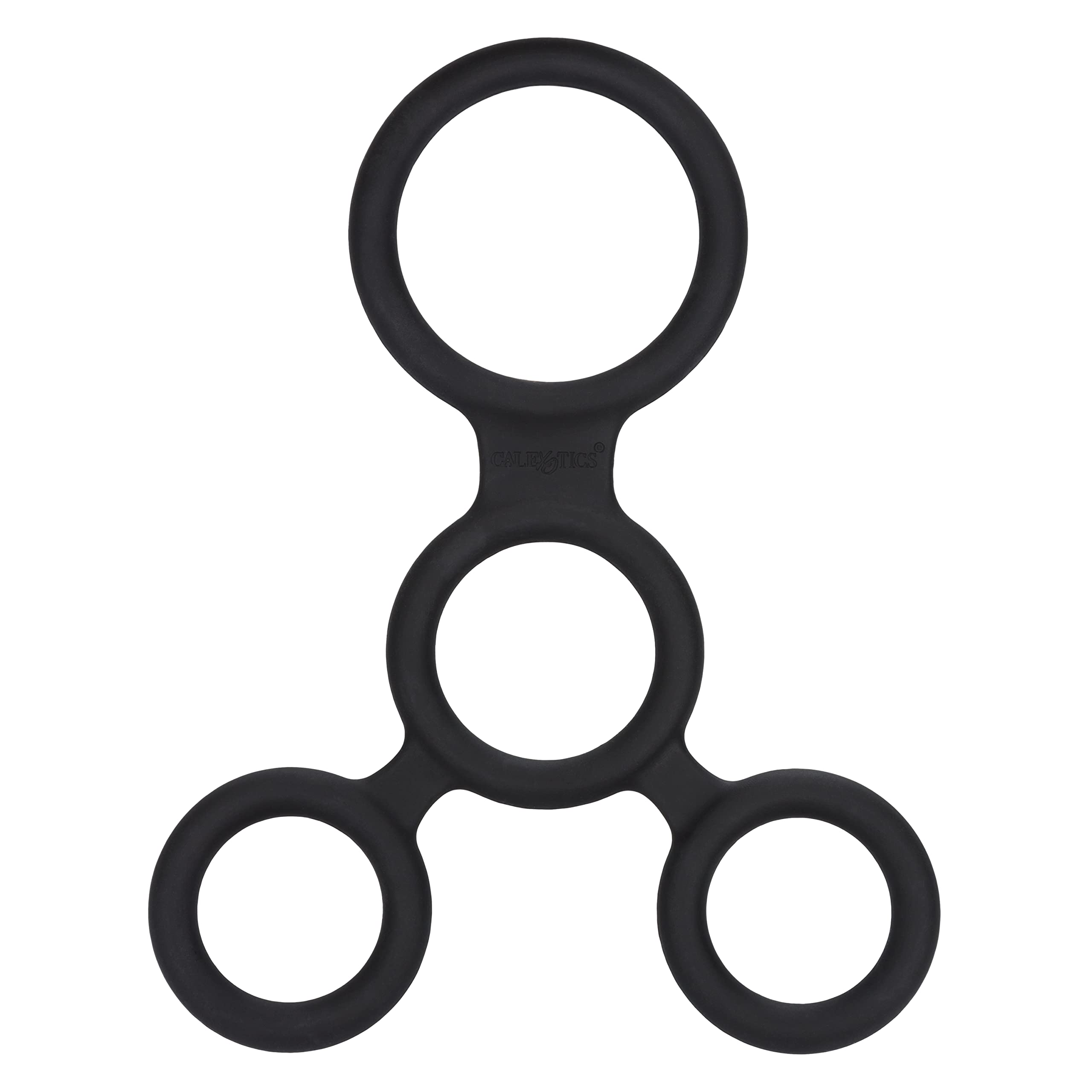 CalExotics Full Spreader Silicone 4-Ring Erection Enhancer – Black, Stretchy & Comfortable