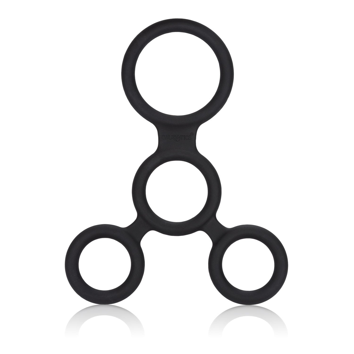 CalExotics Full Spreader Silicone 4-Ring Erection Enhancer – Black, Stretchy & Comfortable