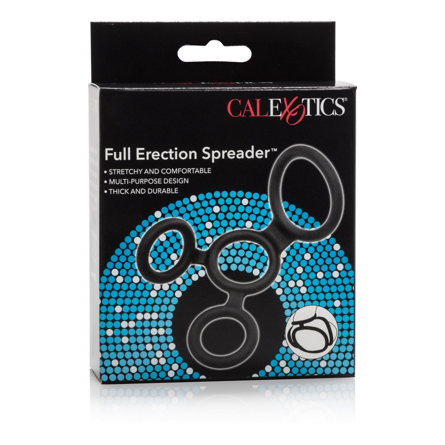 CalExotics Full Spreader Silicone 4-Ring Erection Enhancer – Black, Stretchy & Comfortable