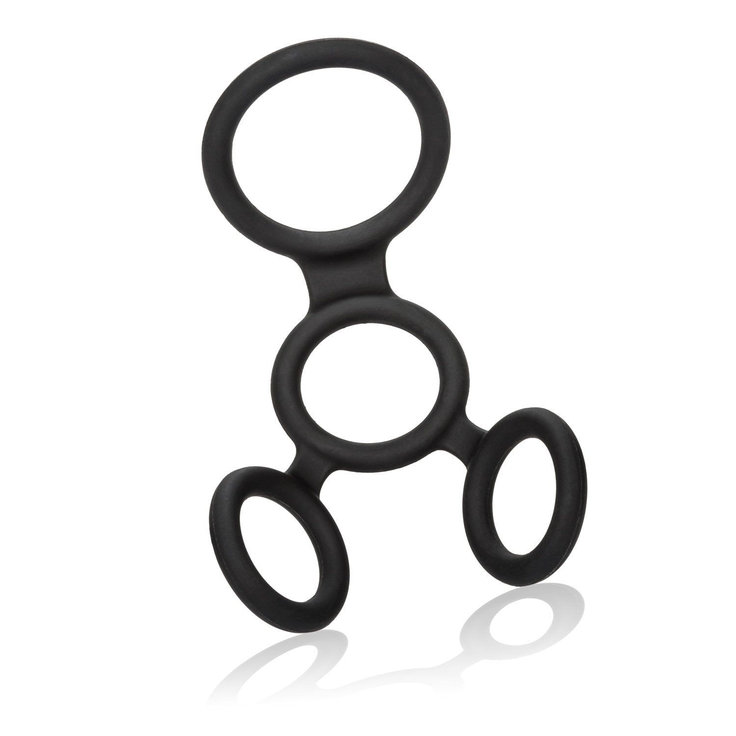 CalExotics Full Spreader Silicone 4-Ring Erection Enhancer – Black, Stretchy & Comfortable