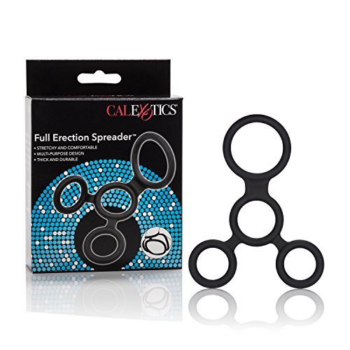 CalExotics Full Spreader Silicone 4-Ring Erection Enhancer – Black, Stretchy & Comfortable