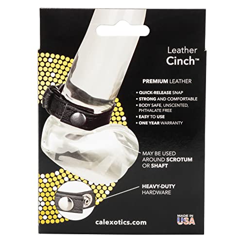 CalExotics Leather Cinch – Adjustable Penis Ring with Quick Release Snaps