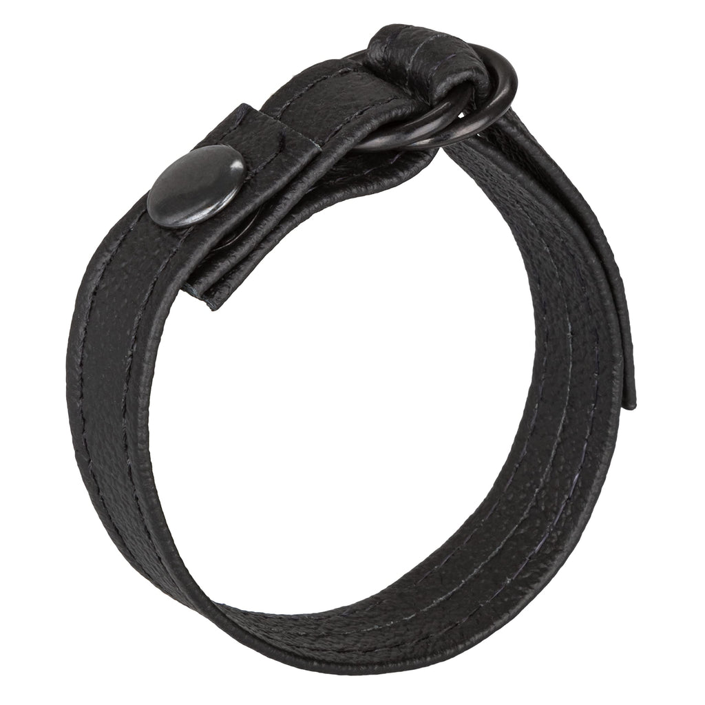 CalExotics Leather Cinch – Adjustable Penis Ring with Quick Release Snaps