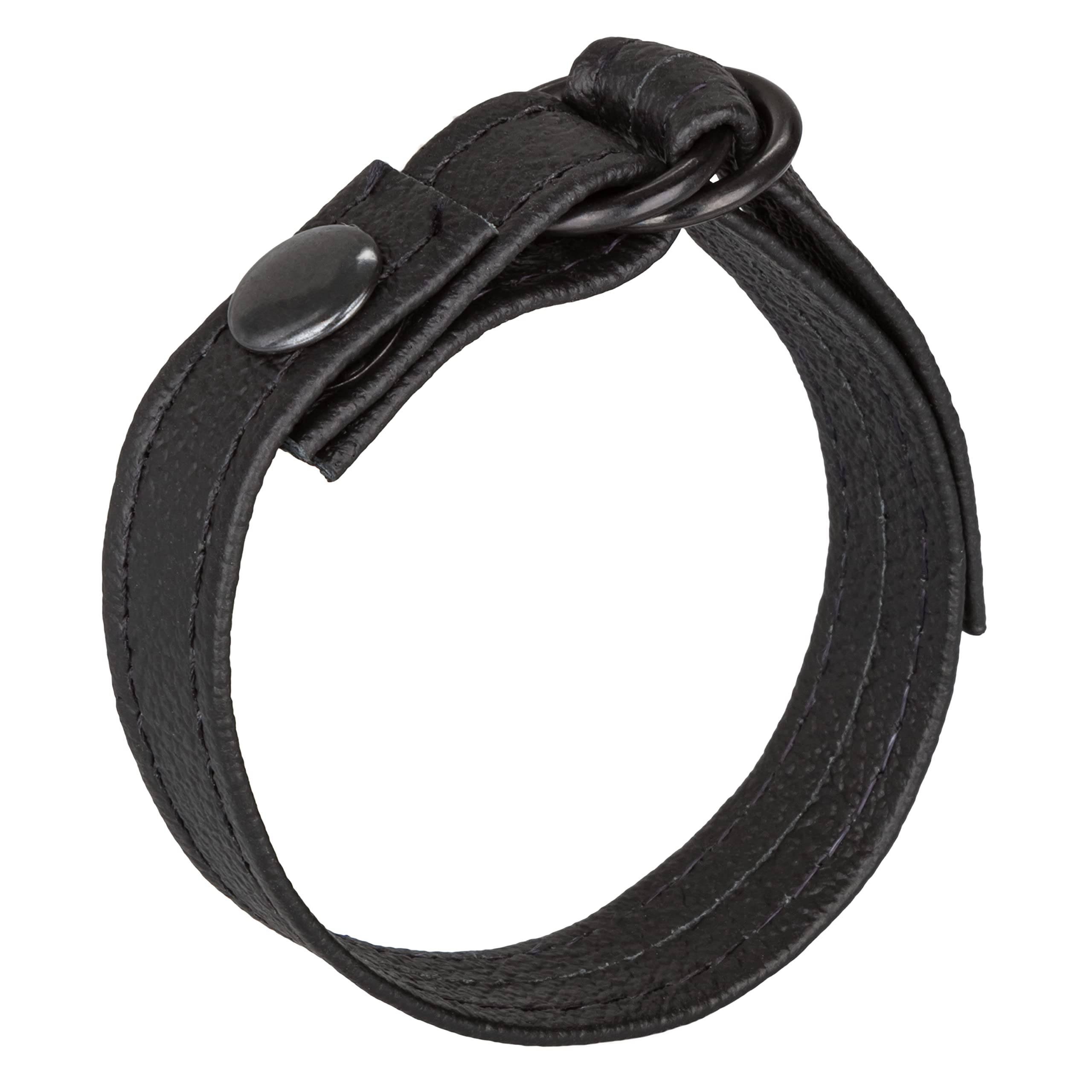 CalExotics Leather Cinch – Adjustable Penis Ring with Quick Release Snaps