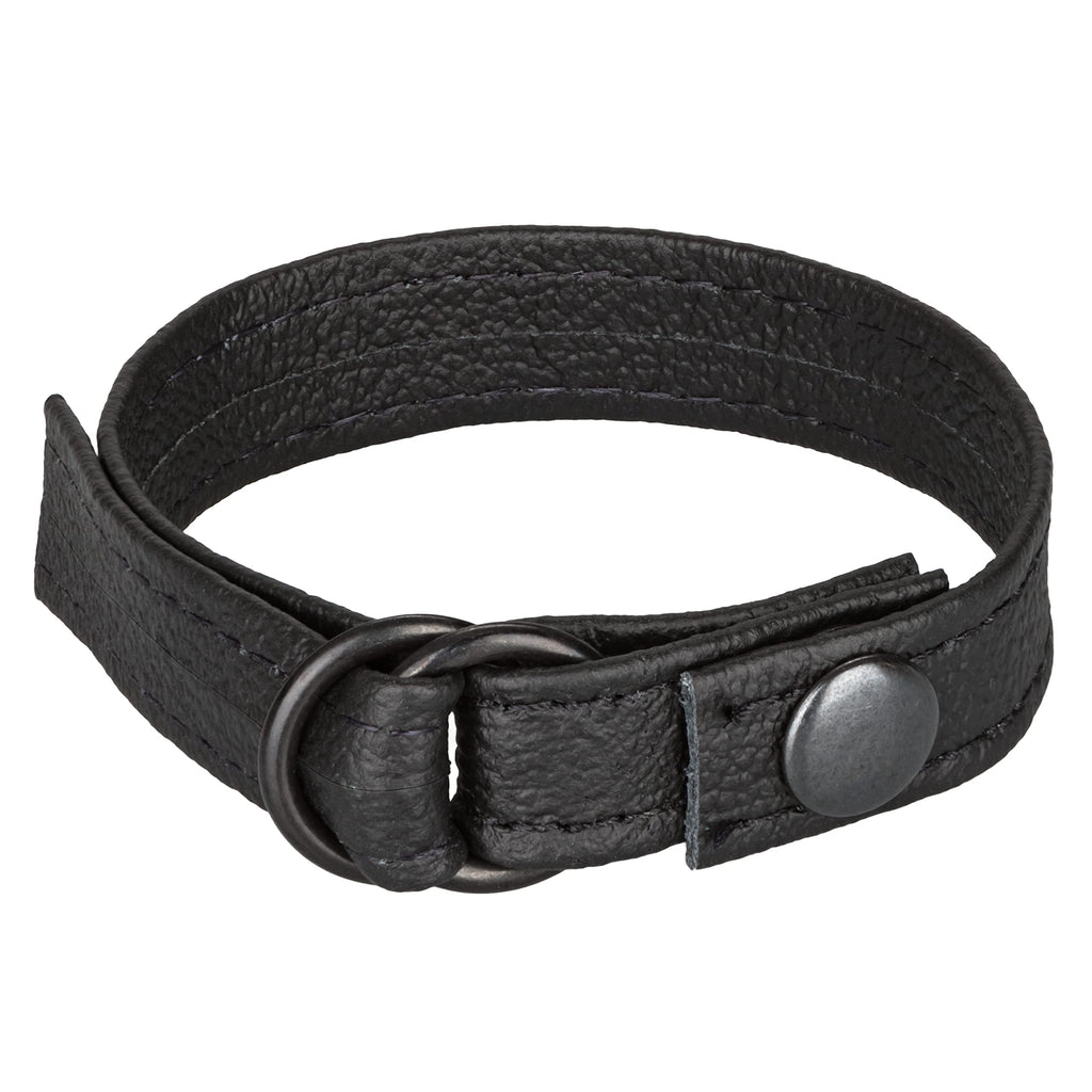 CalExotics Leather Cinch – Adjustable Penis Ring with Quick Release Snaps