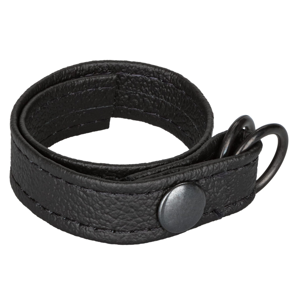 CalExotics Leather Cinch – Adjustable Penis Ring with Quick Release Snaps