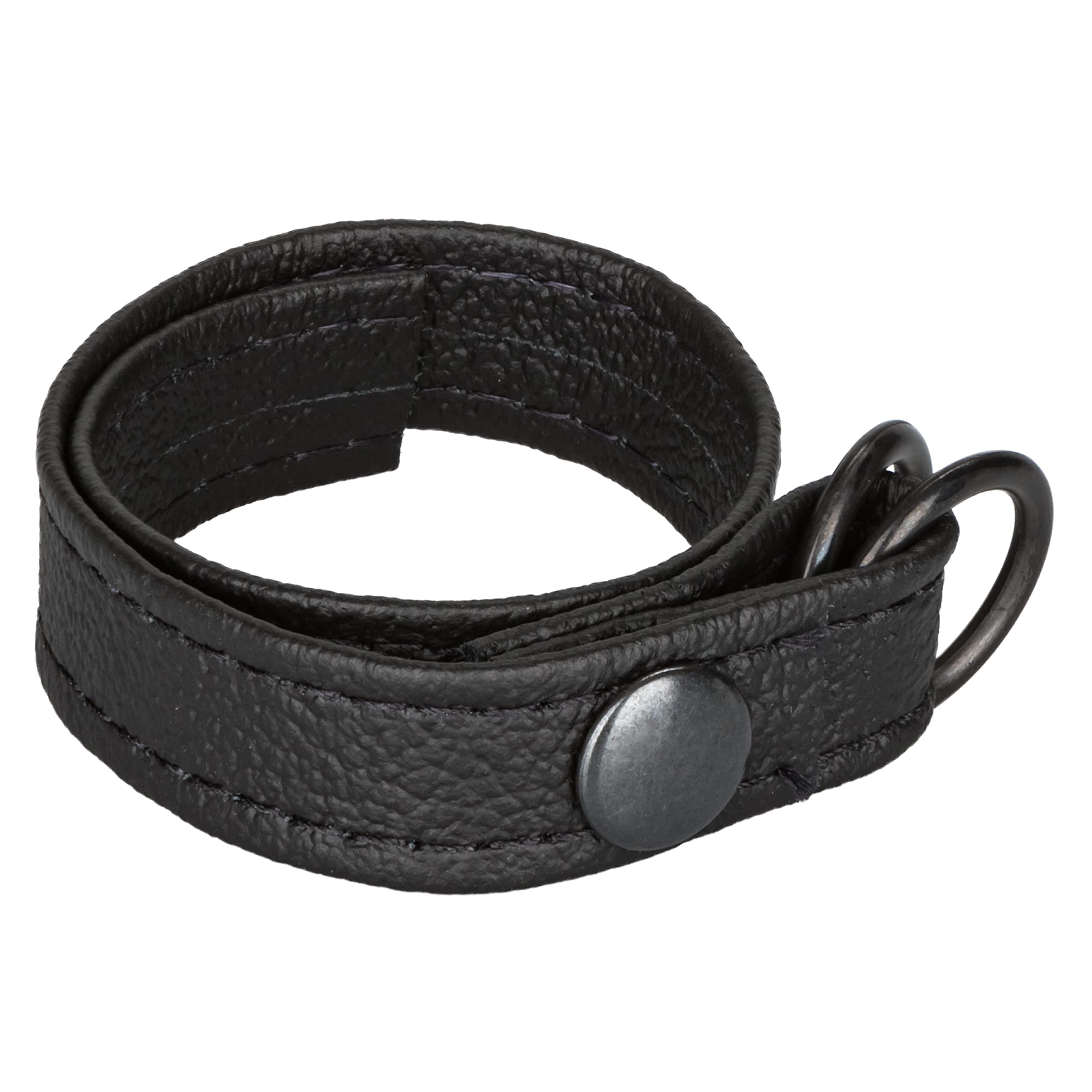 CalExotics Leather Cinch – Adjustable Penis Ring with Quick Release Snaps
