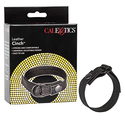 CalExotics Leather Cinch – Adjustable Penis Ring with Quick Release Snaps
