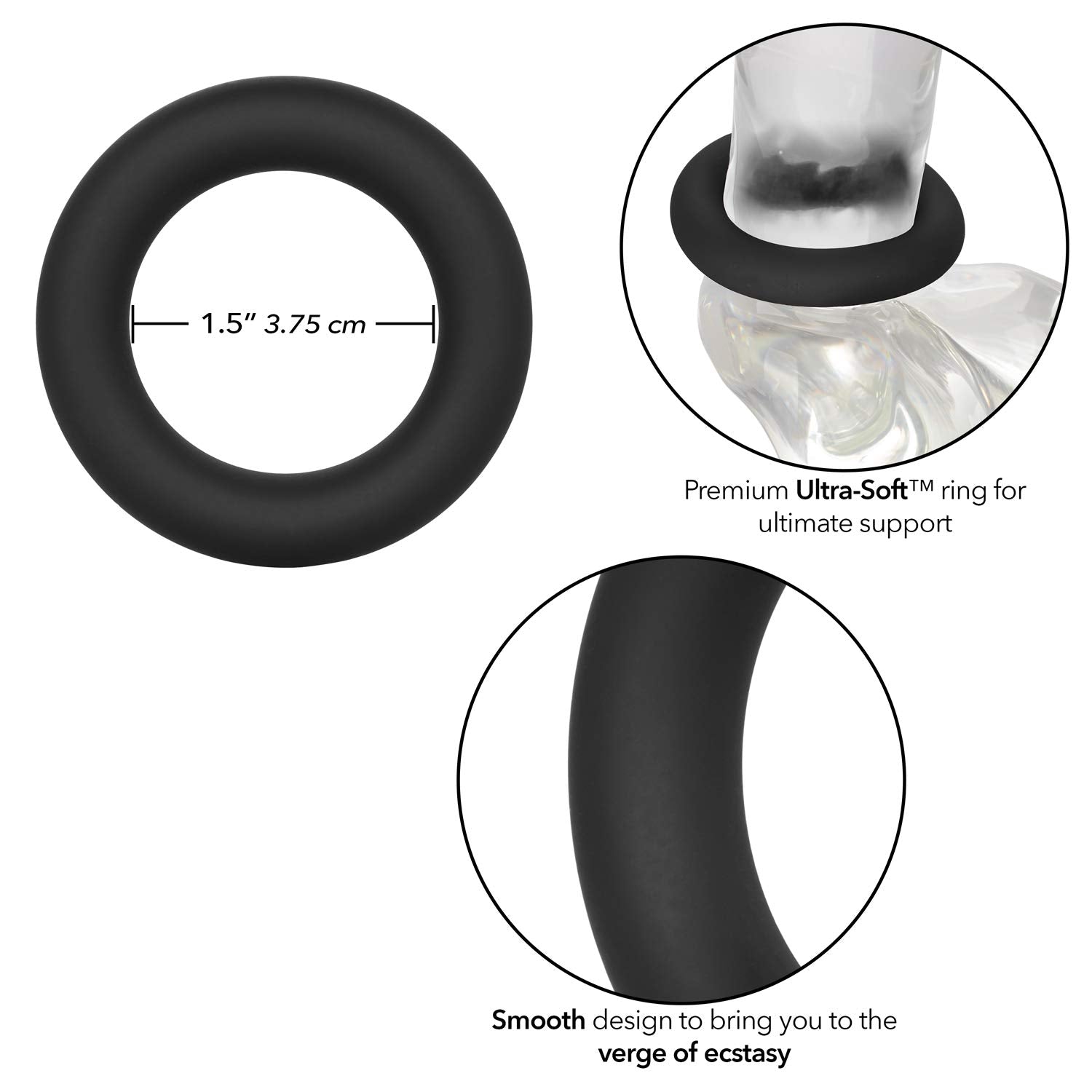 CalExotics Link Up Ultra-Soft Verge – Premium Liquid Silicone Support Ring (Black)
