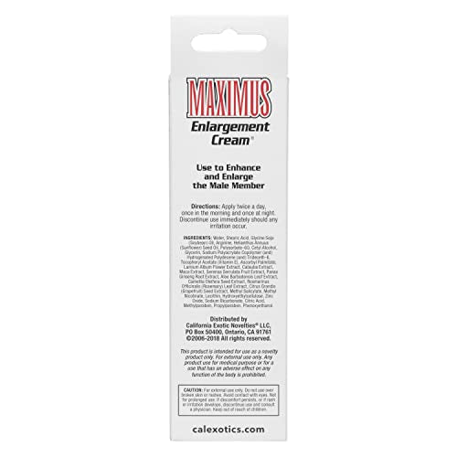 CalExotics Maximus Enlargement Cream – Homeopathic Formula, 1.5 fl oz