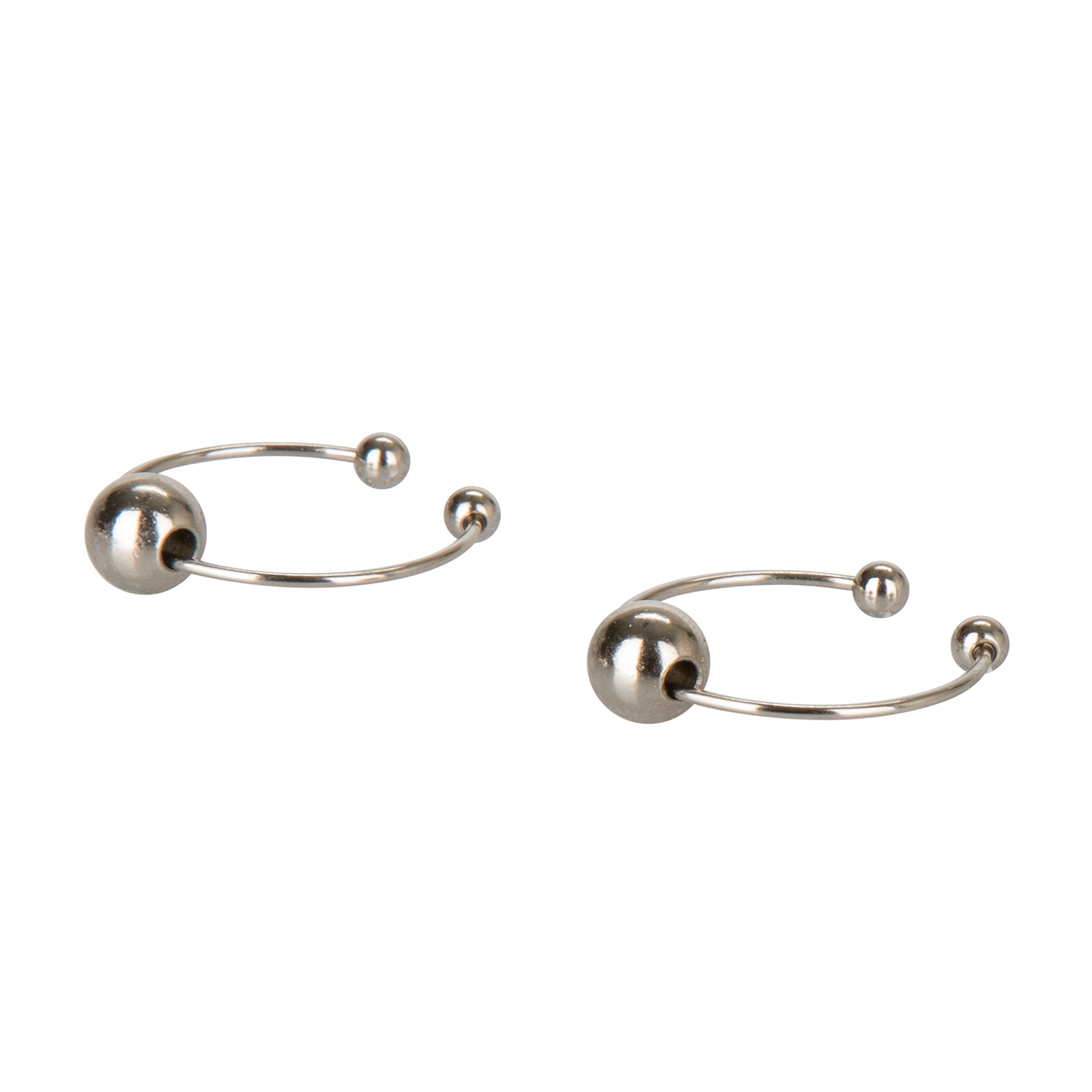 CalExotics Non-Piercing Nipple and Clitoral Jewelry Set – Silver (Adjustable, Nickel-Free)
