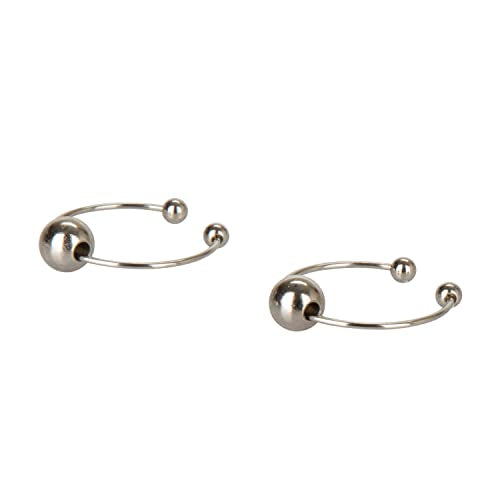 CalExotics Non-Piercing Nipple and Clitoral Jewelry Set – Silver (Adjustable, Nickel-Free)