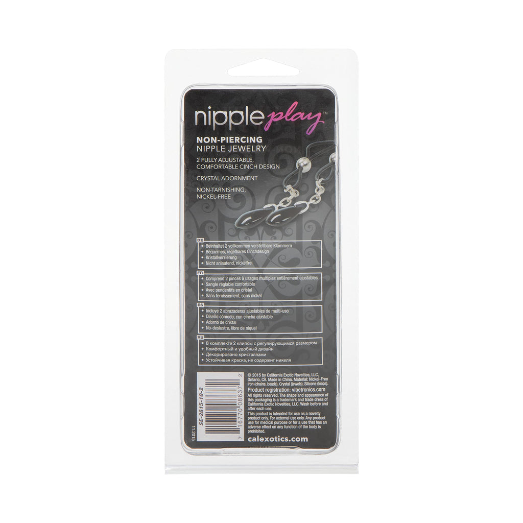 CalExotics Onyx/Black Silicone Non-Piercing Nipple Jewelry - Adjustable and Nickel-Free