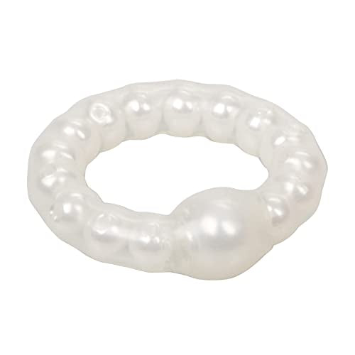 CalExotics Pearl Beaded Prolong Ring – Stretchy Silicone Erection Enhancer with Stimulation Pearls