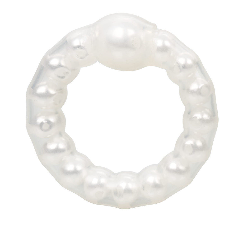 CalExotics Pearl Beaded Prolong Ring – Stretchy Silicone Erection Enhancer with Stimulation Pearls
