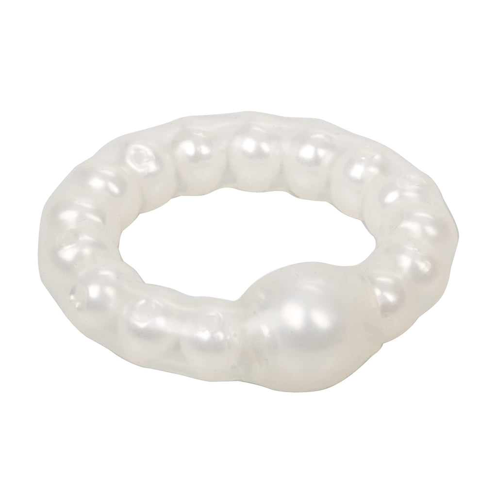 CalExotics Pearl Beaded Prolong Ring – Stretchy Silicone Erection Enhancer with Stimulation Pearls