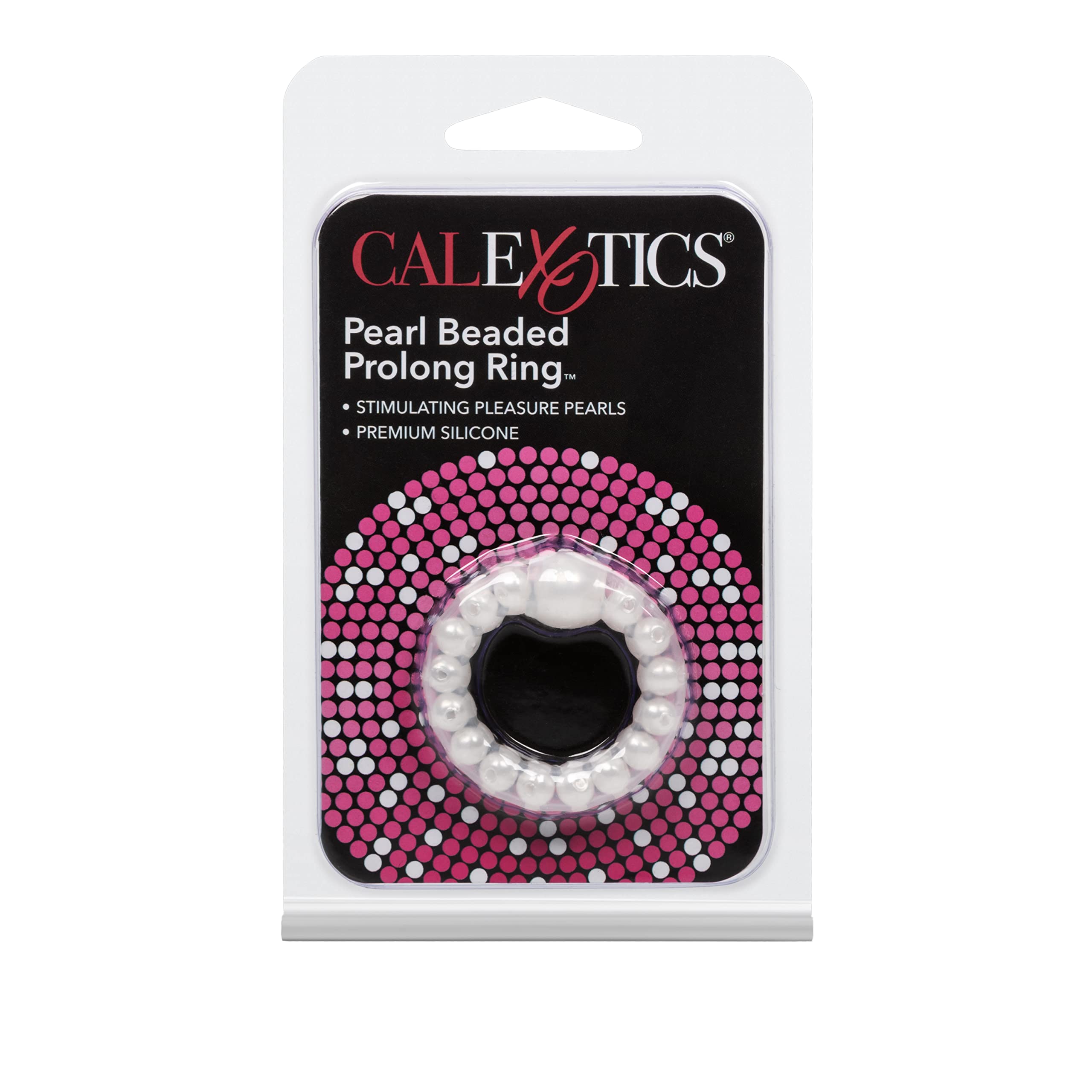 CalExotics Pearl Beaded Prolong Ring – Stretchy Silicone Erection Enhancer with Stimulation Pearls