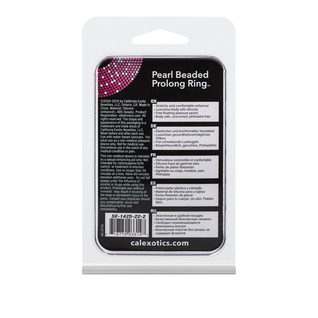 CalExotics Pearl Beaded Prolong Ring – Stretchy Silicone Erection Enhancer with Stimulation Pearls