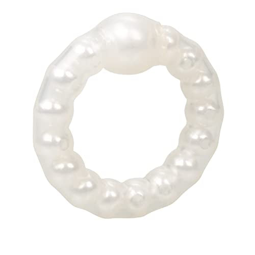 CalExotics Pearl Beaded Prolong Ring – Stretchy Silicone Erection Enhancer with Stimulation Pearls