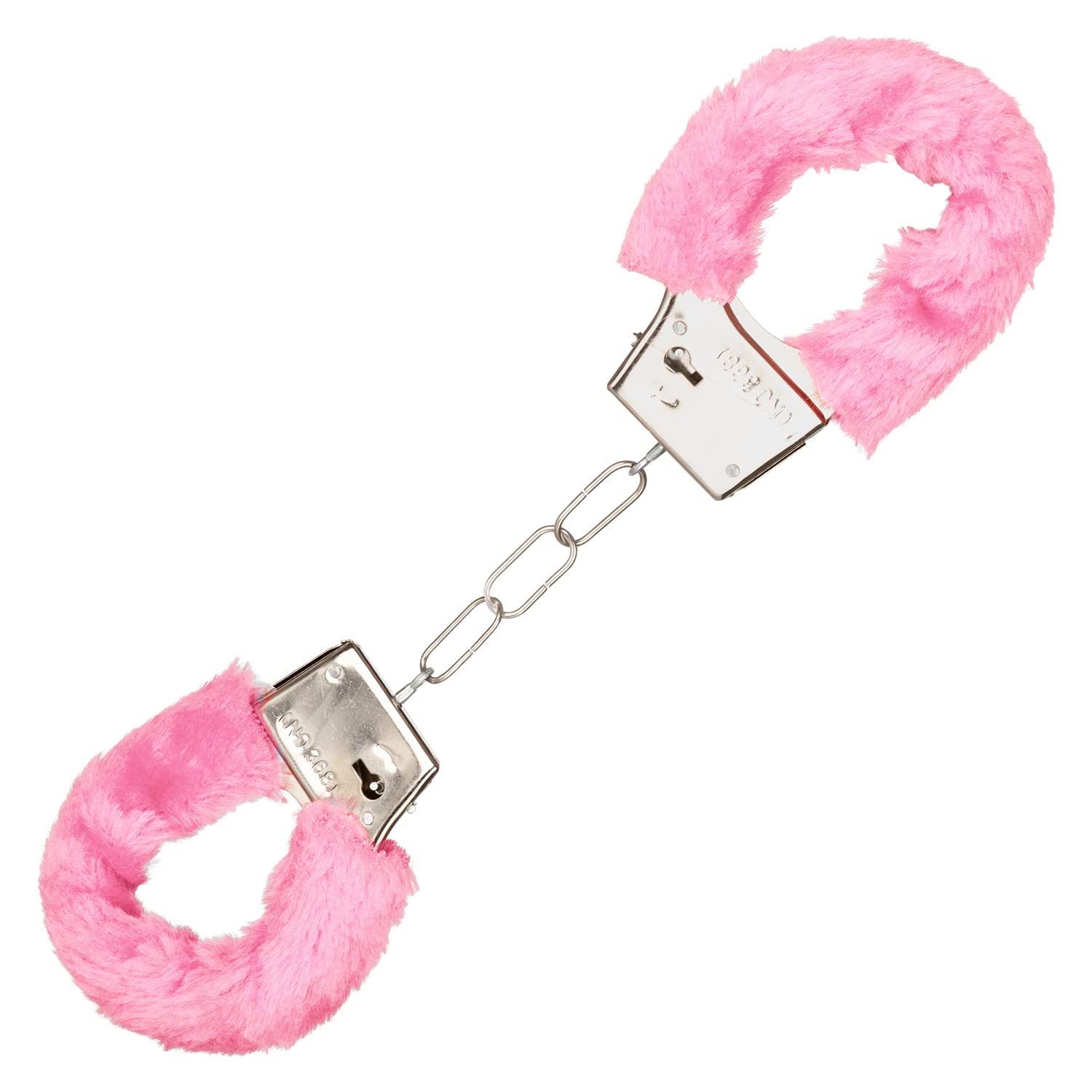 CalExotics Playful Furry Cuffs - Pink Handcuffs with Safety Release and Removable Faux Fur