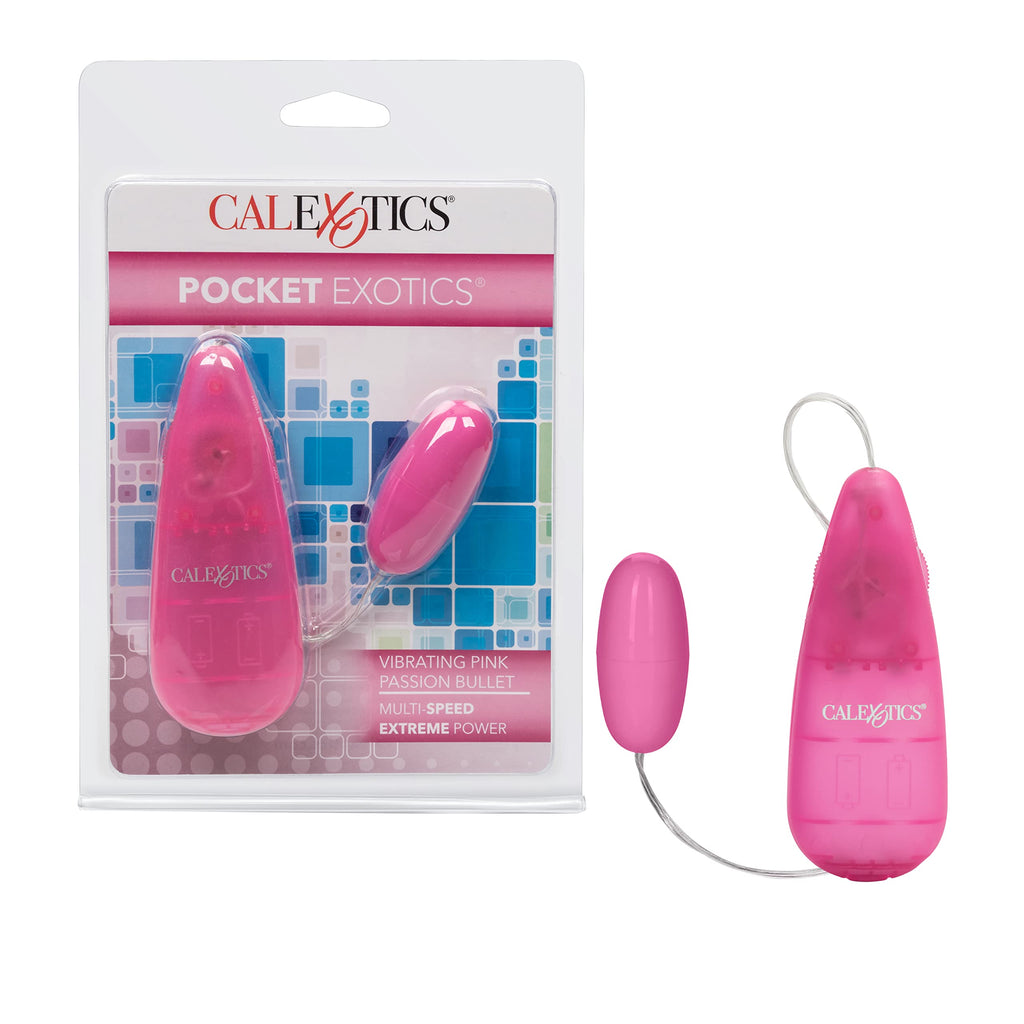 CalExotics Pocket Exotic Vibrating Pink Passion Bullet – Multi-Speed Satin Finish