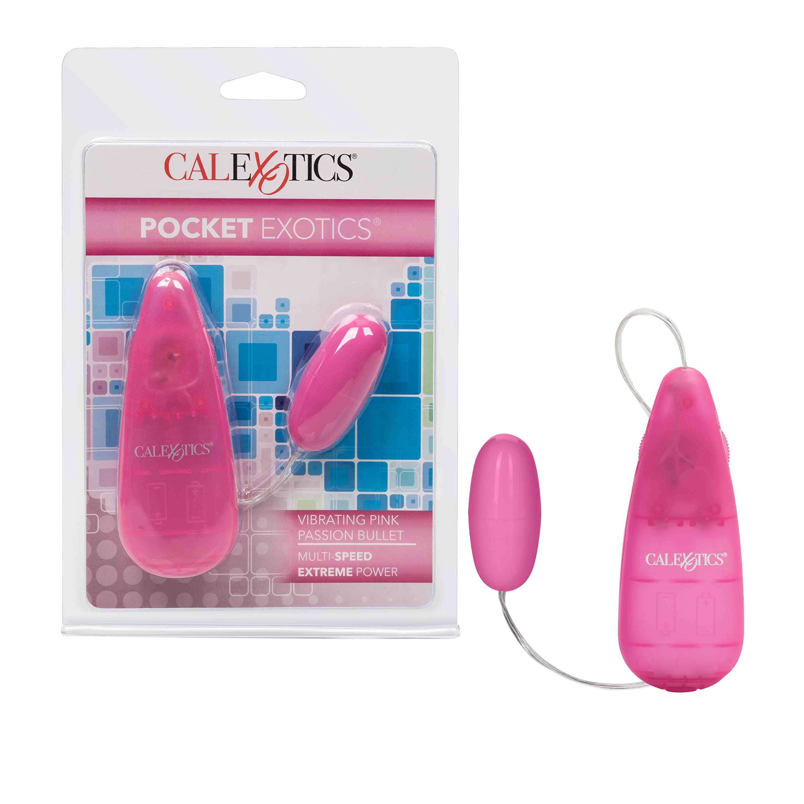 CalExotics Pocket Exotic Vibrating Pink Passion Bullet – Multi-Speed Satin Finish