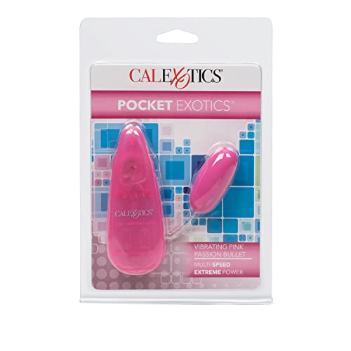 CalExotics Pocket Exotic Vibrating Pink Passion Bullet – Multi-Speed Satin Finish