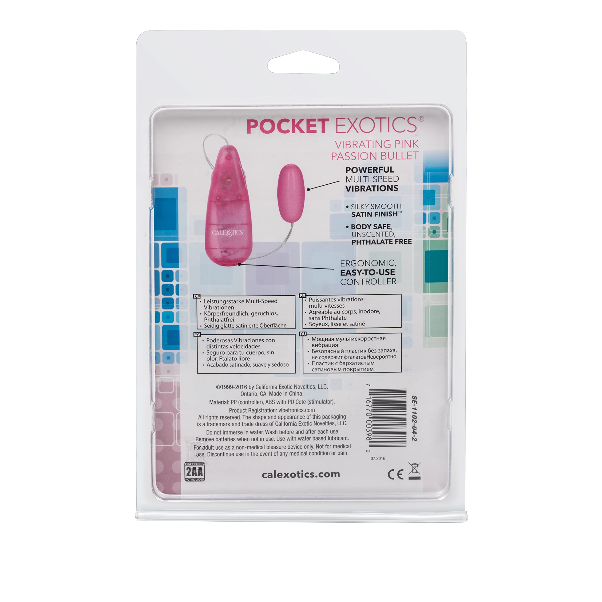 CalExotics Pocket Exotic Vibrating Pink Passion Bullet – Multi-Speed Satin Finish