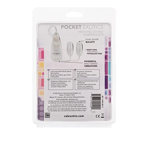 CalExotics Pocket Exotics Double Silver Bullet Vibrator with Wired Remote Control