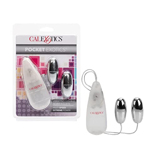 CalExotics Pocket Exotics Double Silver Bullet Vibrator with Wired Remote Control