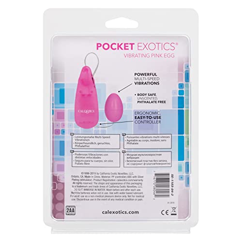 CalExotics Pocket Exotics Pink Passion Egg Vibrator with Multi-Speed Settings
