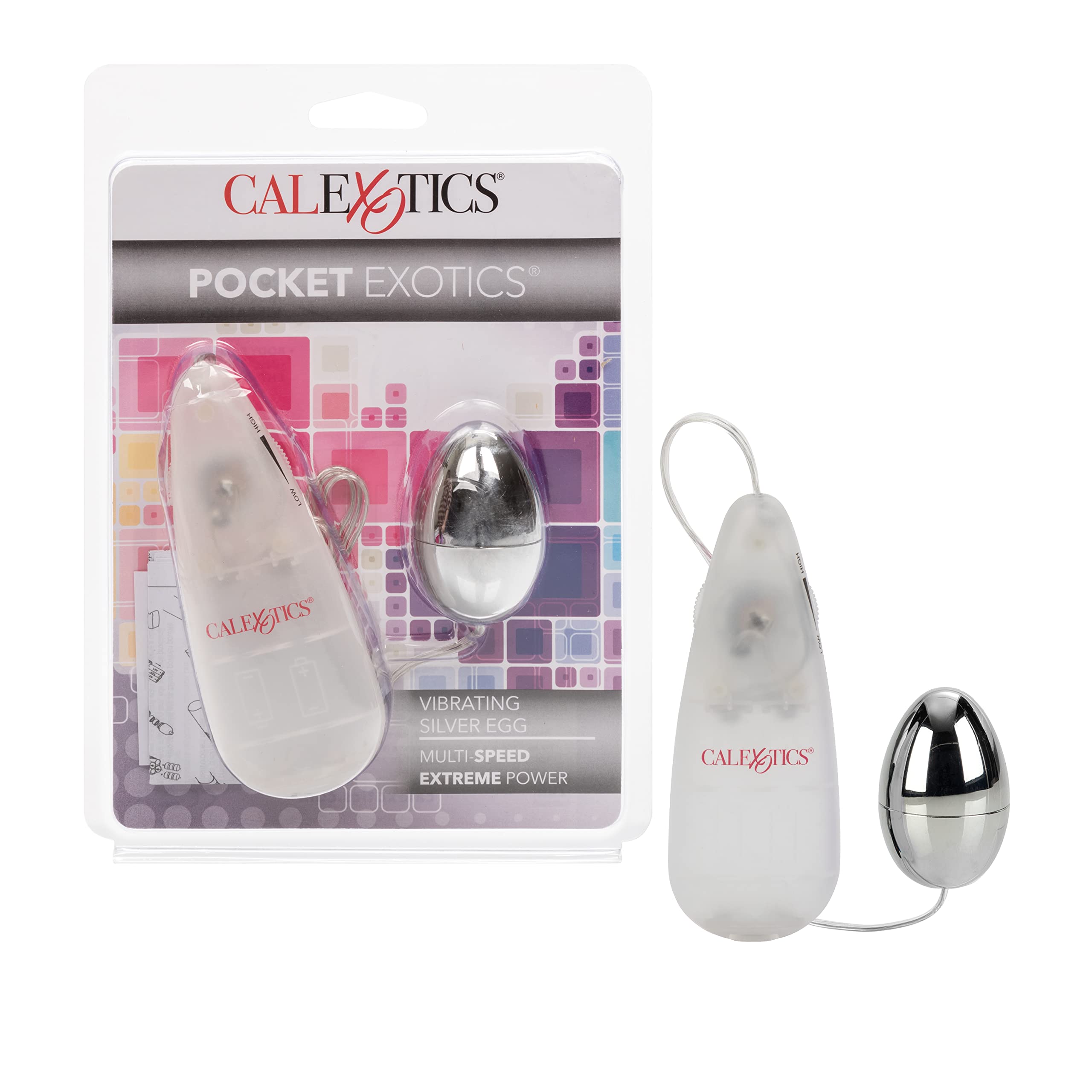 CalExotics Pocket Exotics Vibrating Silver Egg – Powerful Bullet Vibrator
