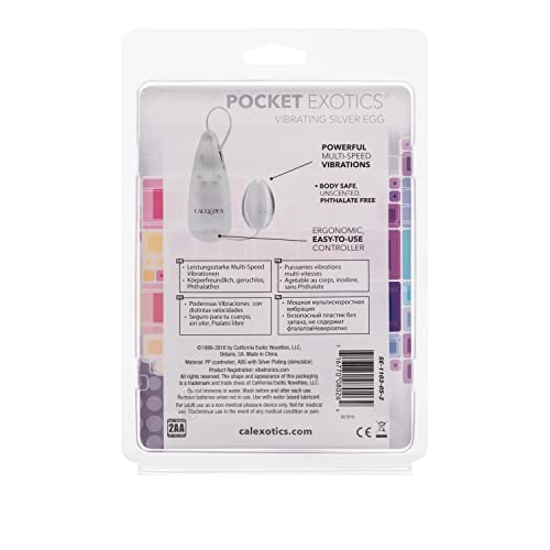 CalExotics Pocket Exotics Vibrating Silver Egg – Powerful Bullet Vibrator