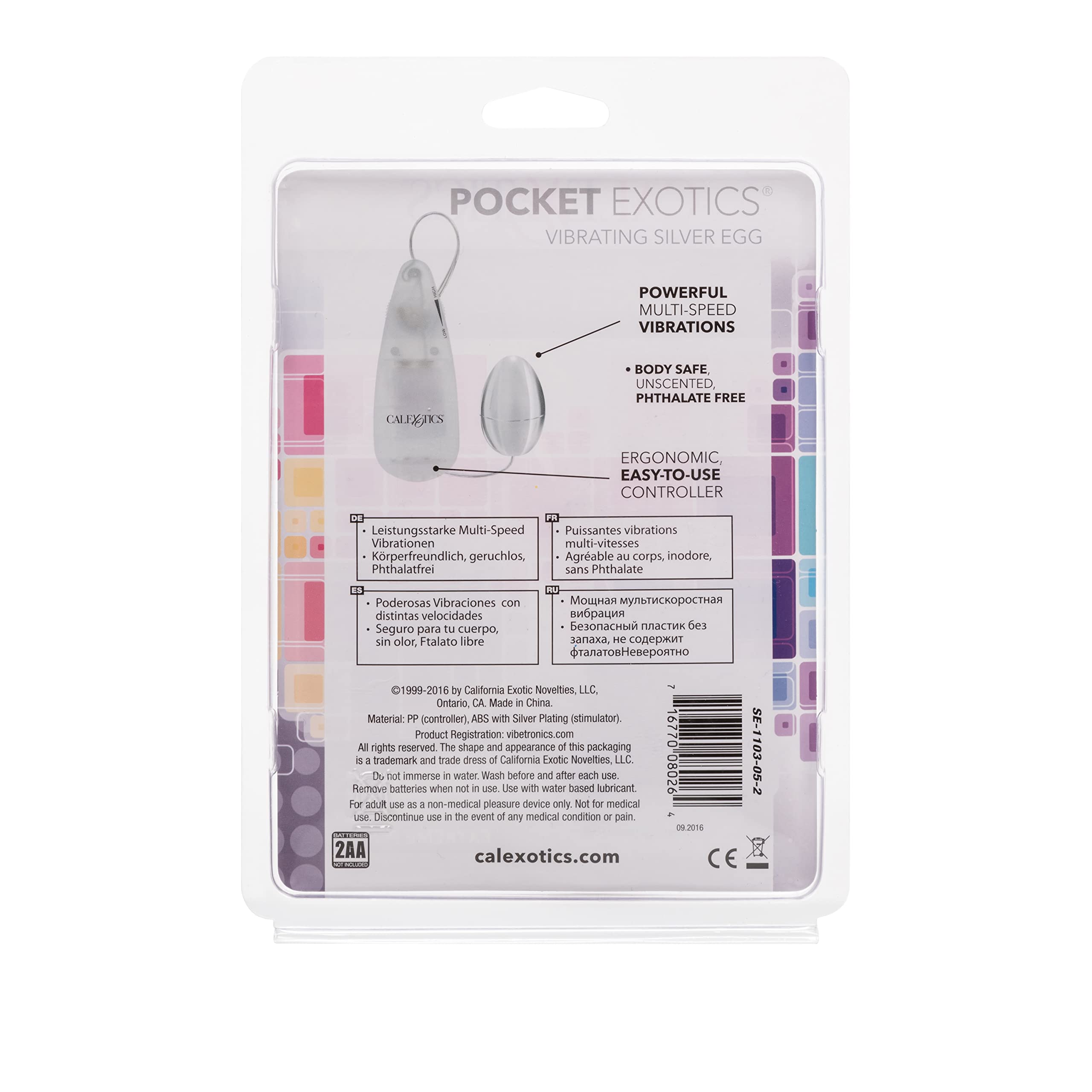 CalExotics Pocket Exotics Vibrating Silver Egg – Powerful Bullet Vibrator
