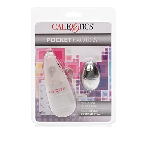 CalExotics Pocket Exotics Vibrating Silver Egg – Powerful Bullet Vibrator