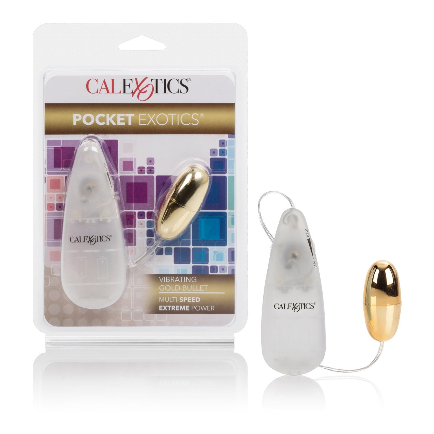 CalExotics Pocket Exotics Wired Bullet Vibrator – Compact Multi-Speed Vibe Egg for Couples or Solo Play, Gold