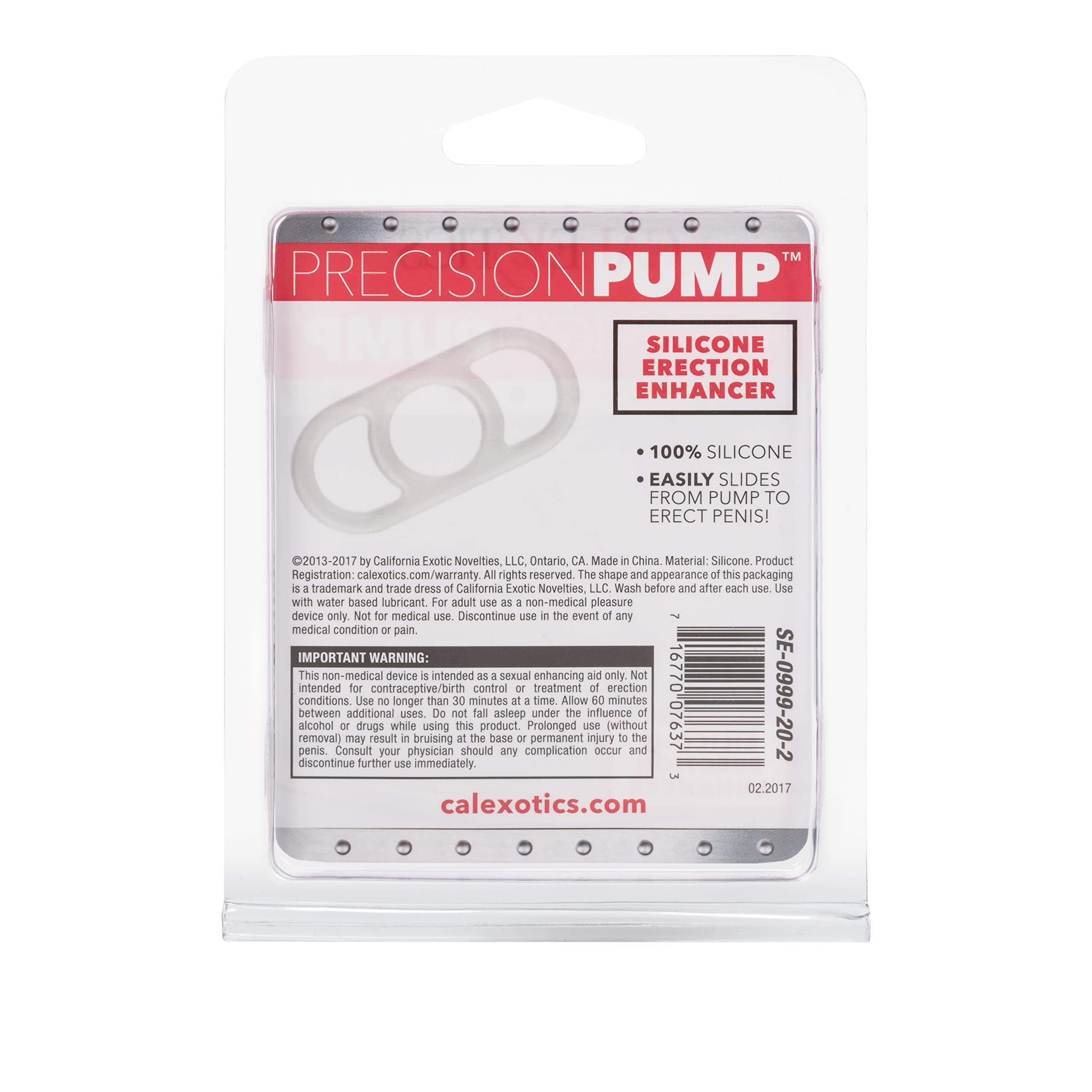 CalExotics Precision Pump Silicone Erection Ring with Handles, White