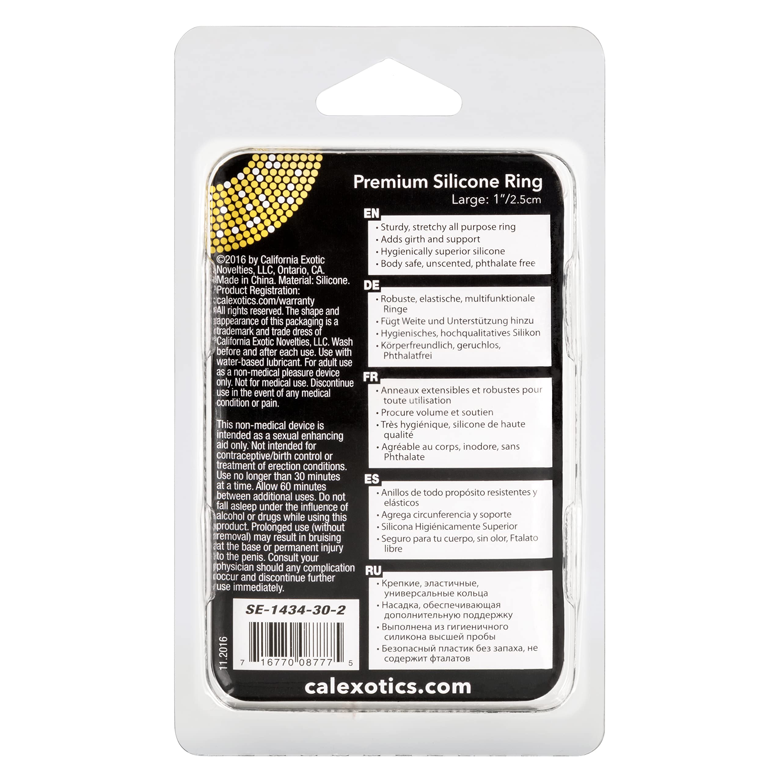 CalExotics Premium Silicone Ring – Clear, Ultra-Stretchy, 1-Inch Inner Diameter