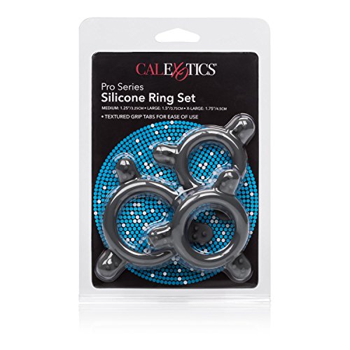 CalExotics Pro Series Silicone Cock Ring Set – 3 Rings in Black (43062)