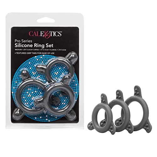 CalExotics Pro Series Silicone Cock Ring Set – 3 Rings in Black (43062)