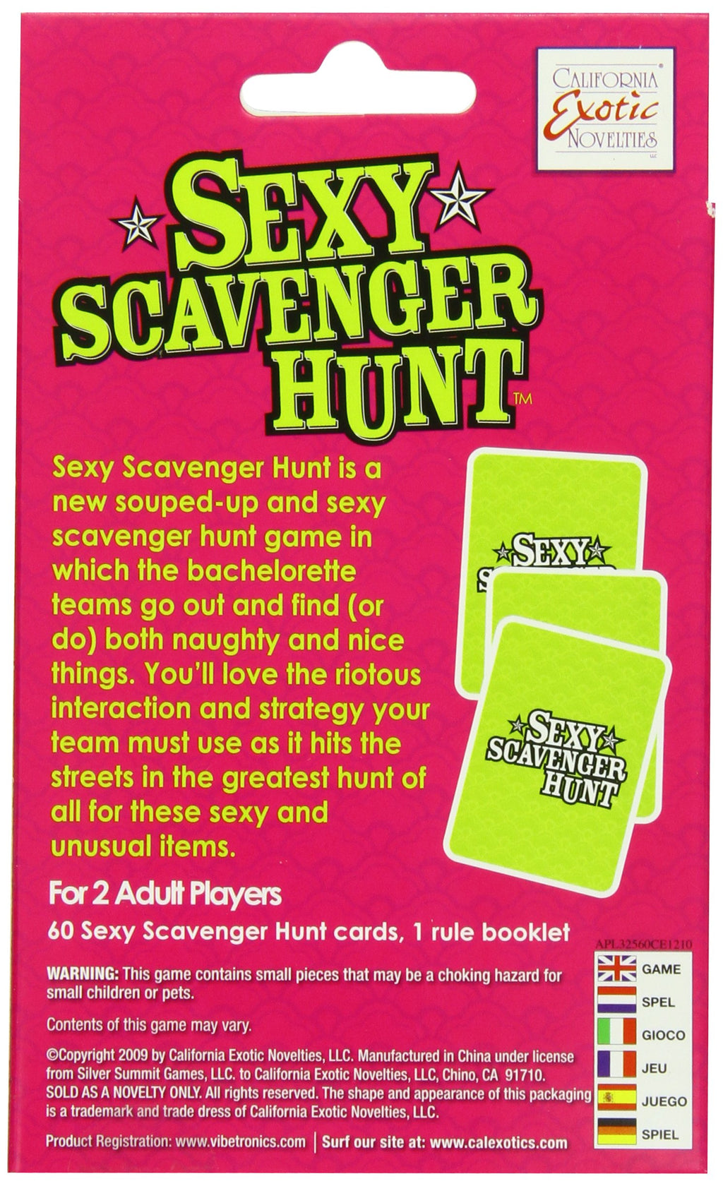 CalExotics Sexy Scavenger Hunt Game – 60 Cards for Bachelorette Parties & Girls Night
