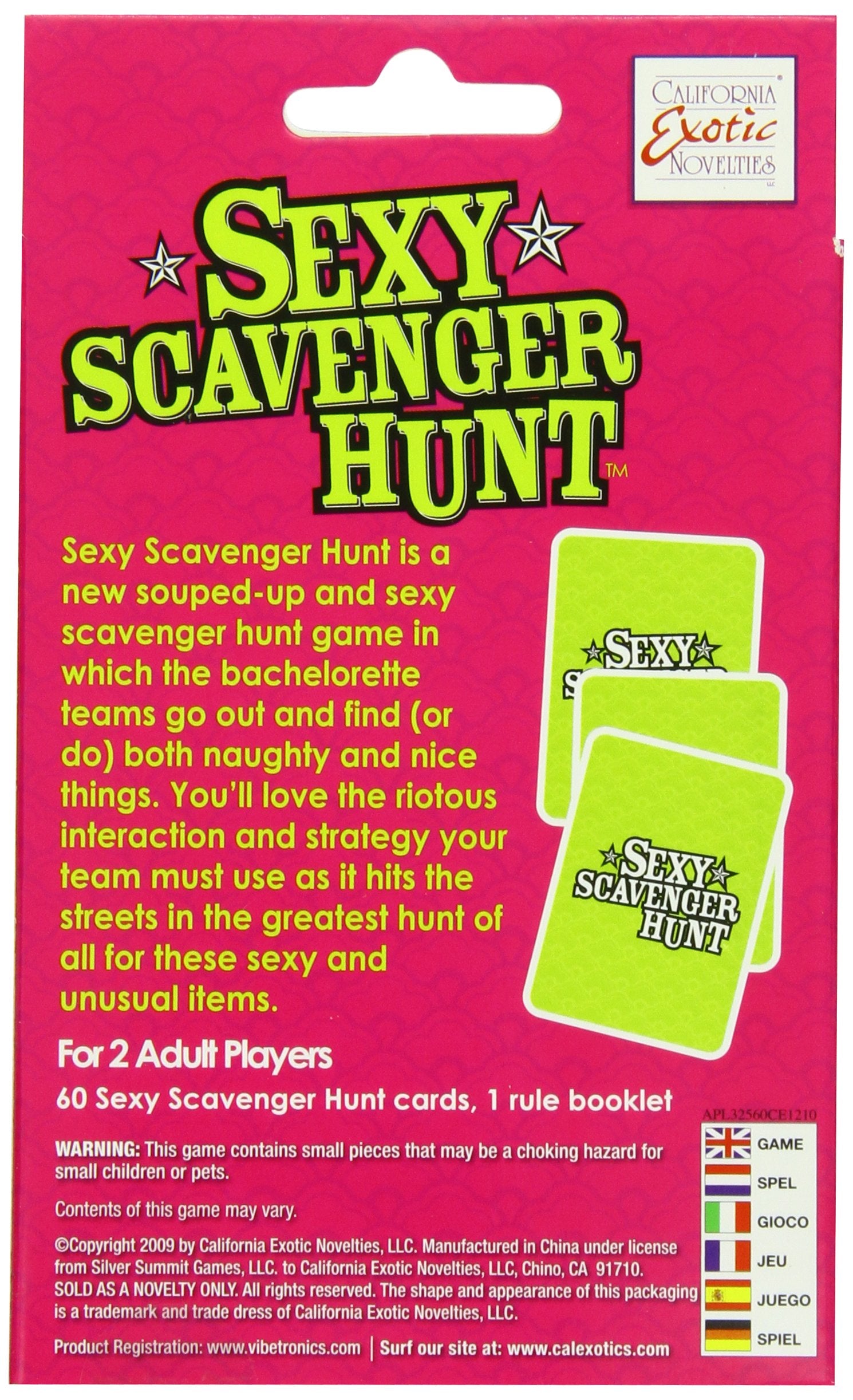 CalExotics Sexy Scavenger Hunt Game – 60 Cards for Bachelorette Parties & Girls Night
