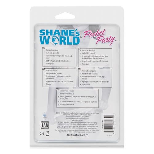 CalExotics Shane’s World Pocket Party Bullet Vibrator - Waterproof with Removable Bunny Sleeve