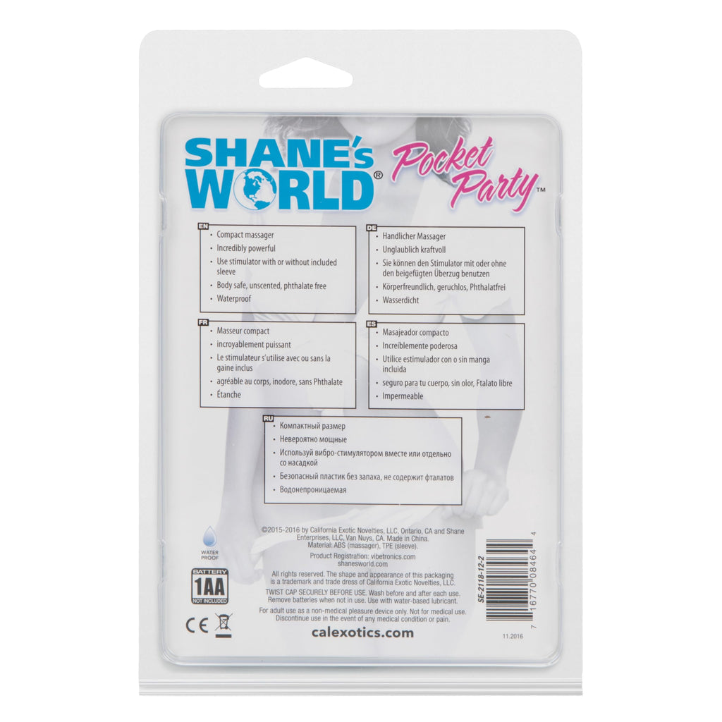 CalExotics Shane’s World Pocket Party Bullet Vibrator - Waterproof with Removable Bunny Sleeve