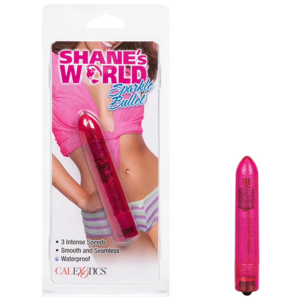 CalExotics Shane's World Sparkle Bullet Vibrator - Waterproof, 3 Speeds, Pink